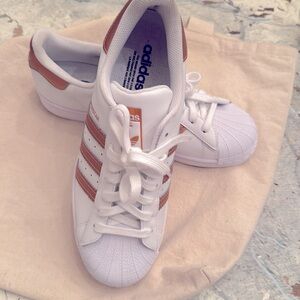 adidas Superstar White Copper Metallic Sneakers